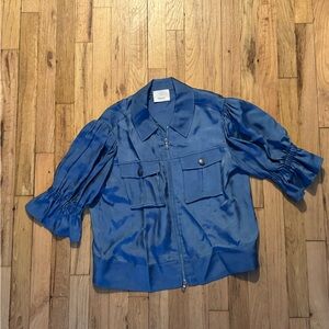 Blue Satin Women's Jacket